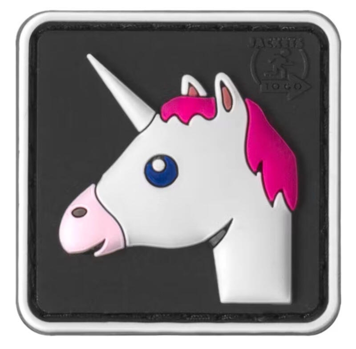 PVC morale patch med billede af en enhjørning.
