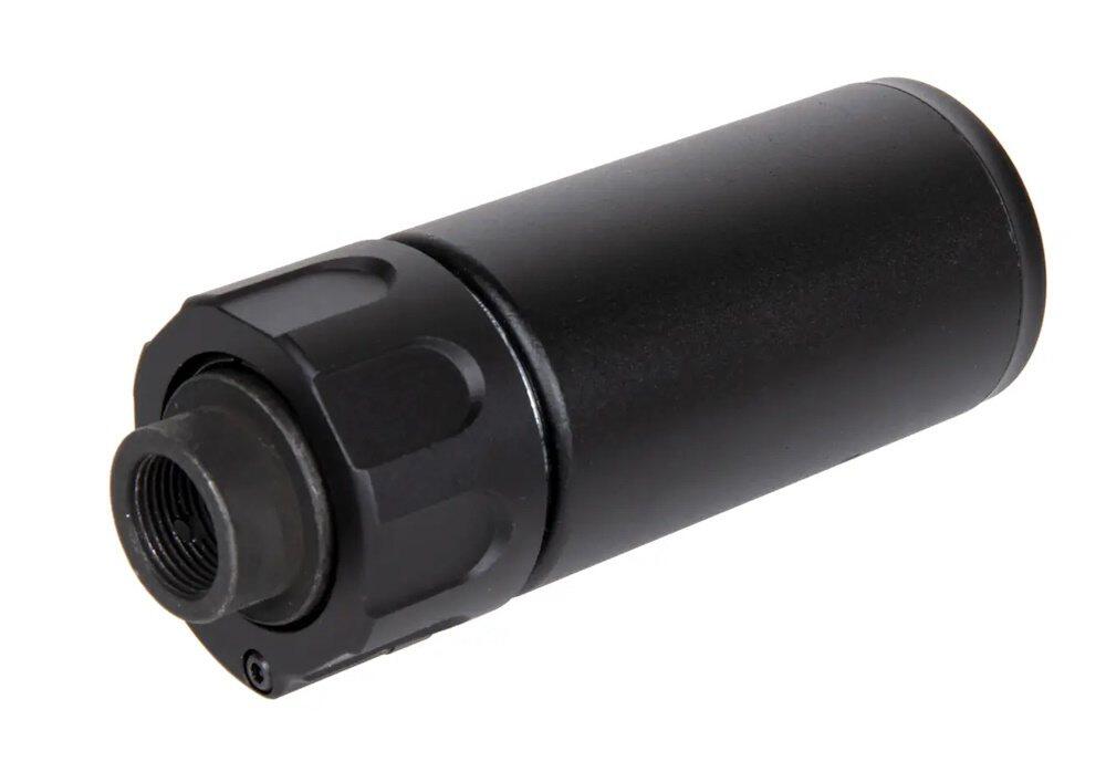 Der er tekst skrevet på lyddæmper delen