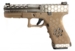 Pistolen kommer med en polymer lower i tan