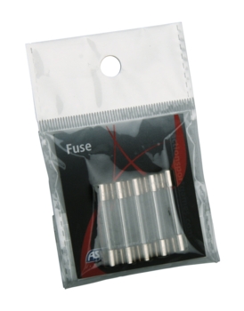 Sikring 15 Amp., glasrør, 5 stk