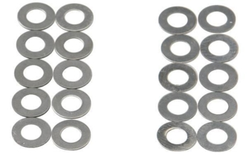 Shim sæt, 10 stk. 0,15mm, 10 stk. 0,3mm